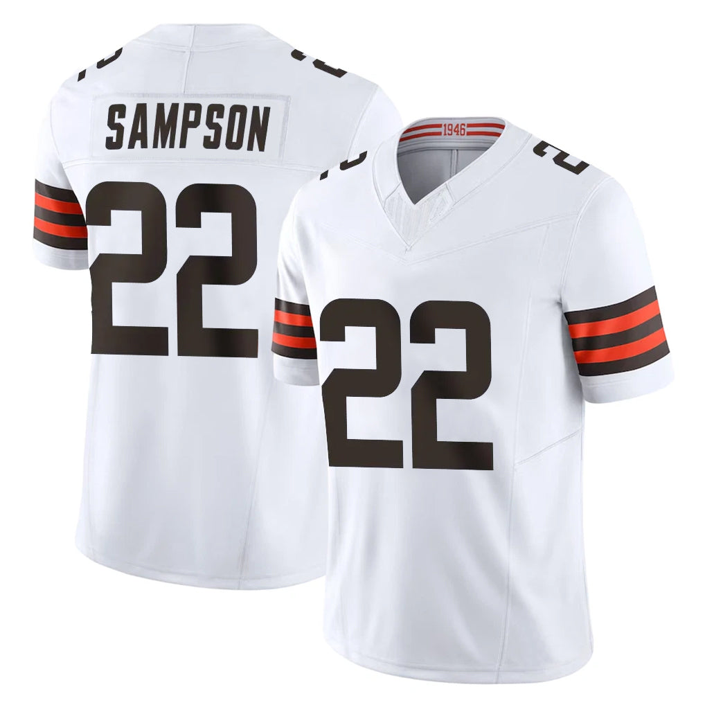 C.Browns #22 Dylan Sampson Player White Vapor F.U.S.E. Limited Home Game Edoa Stitched Jerseys