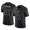 W.Commanders #52 Sonny Styles Player Black Limited Reflective Home Game Edoa Stitched Jerseys