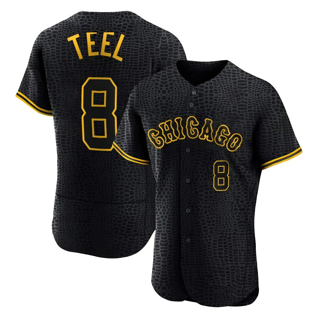 C.White Sox #8 Kyle Teel Player Black Snake Skin City Limited Elite Home Edoa Stitched Jerseys
