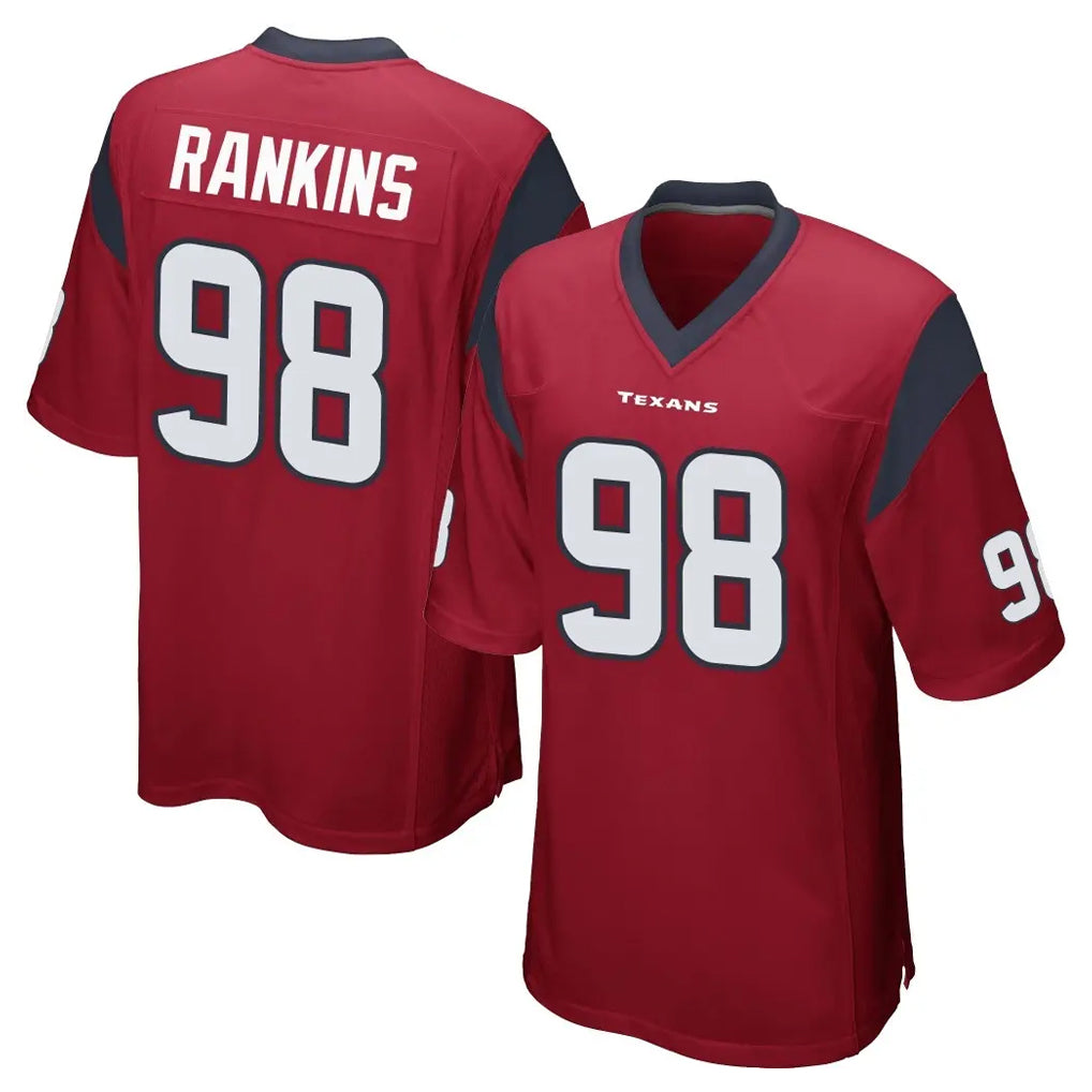 H.Texans #98 Sheldon Rankins Player Red Home Game Edoa Stitched Jerseys