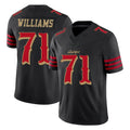 SF.49ers #71 Trent Williams Player Black Limited Rivalries Collection Home Game Edoa Stitched Jerseys