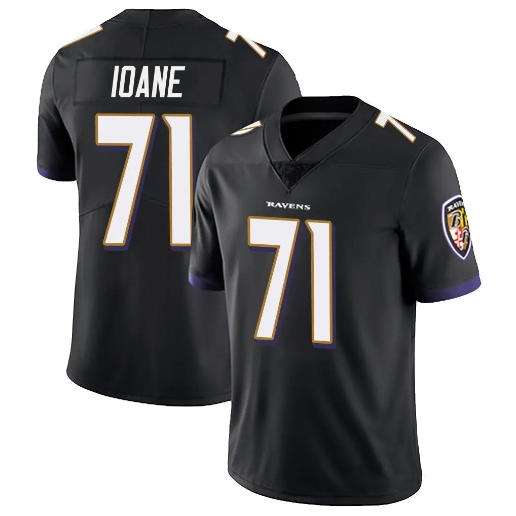B.Ravens #71 Olaivavega Ioane Player Black Vapor Untouchable Limited Home Edoa Stitched Jerseys