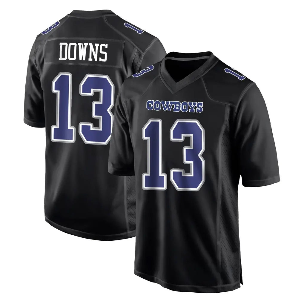 D.Cowboys #13 Caleb Downs Player Carbon Black Fashion Home Game Edoa Stitched Jerseys
