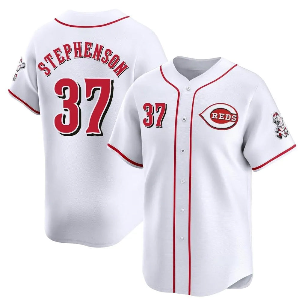 C.Reds #37 Tyler Stephenson Player White Home Limited Edoa Stitched Jerseys
