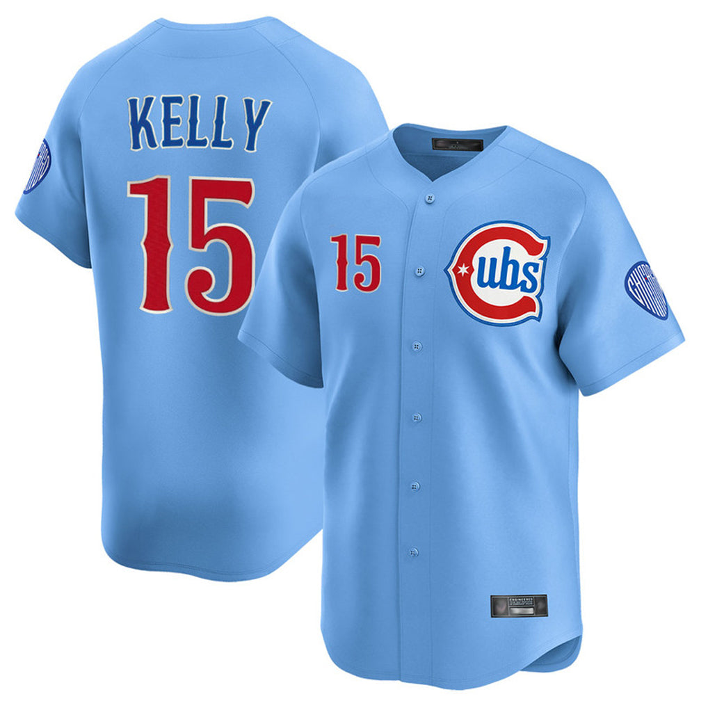 C.Cubs #15 Carson Kelly Player Light Blue Limited Home Edoa Stitched Jerseys