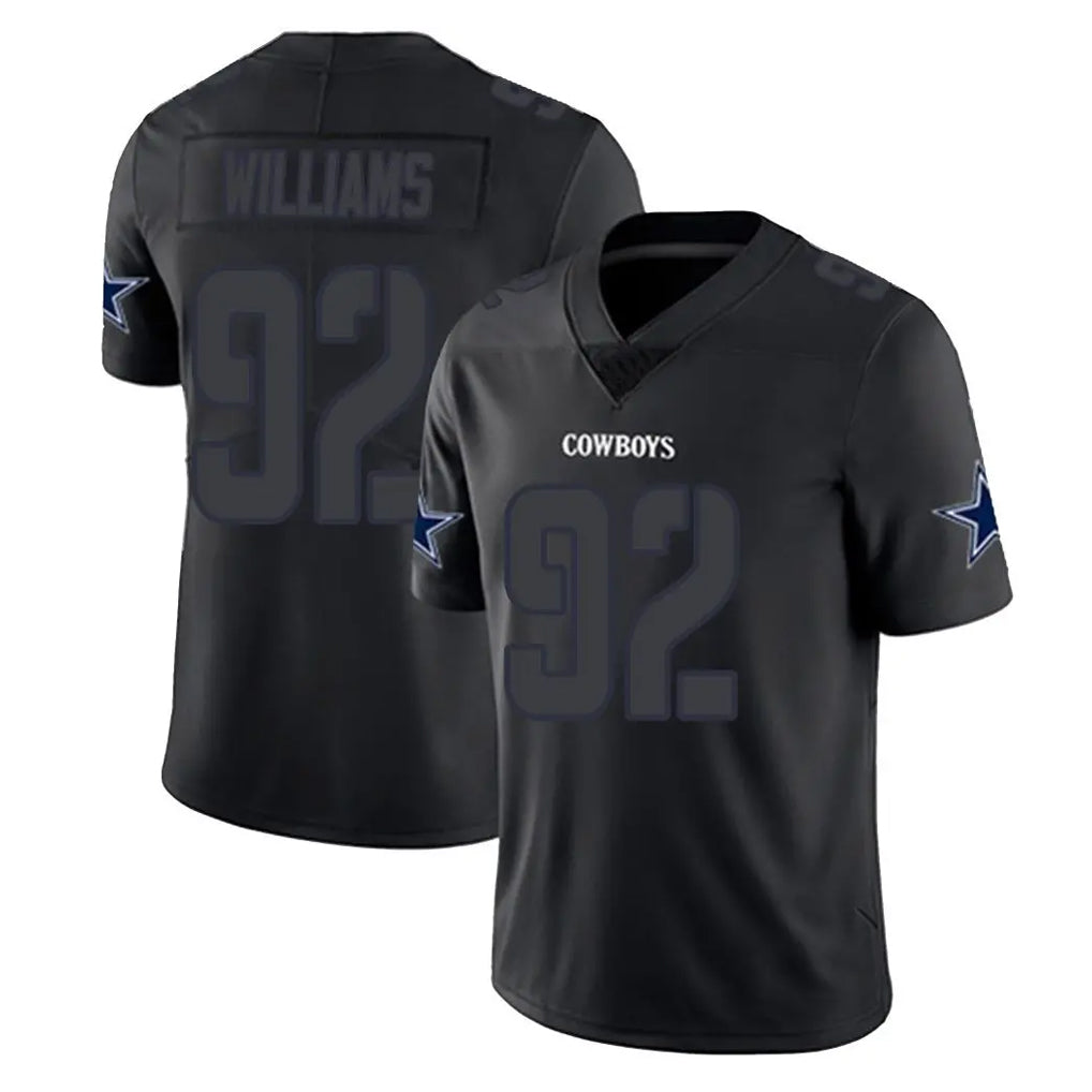 D.Cowboys #92 Quinnen Williams Player Black Impact Limited Home Game Edoa Stitched Jerseys