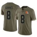 C.Browns #8 Dillon Gabriel Player Olive Salute to Service Limited Game Edoa Stitched Jerseys