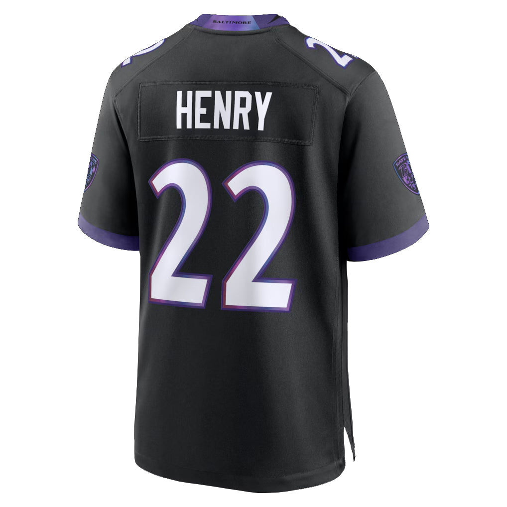 B.Ravens #22 Derrick Henry Player Black Home Game Edoa Stitched Jerseys