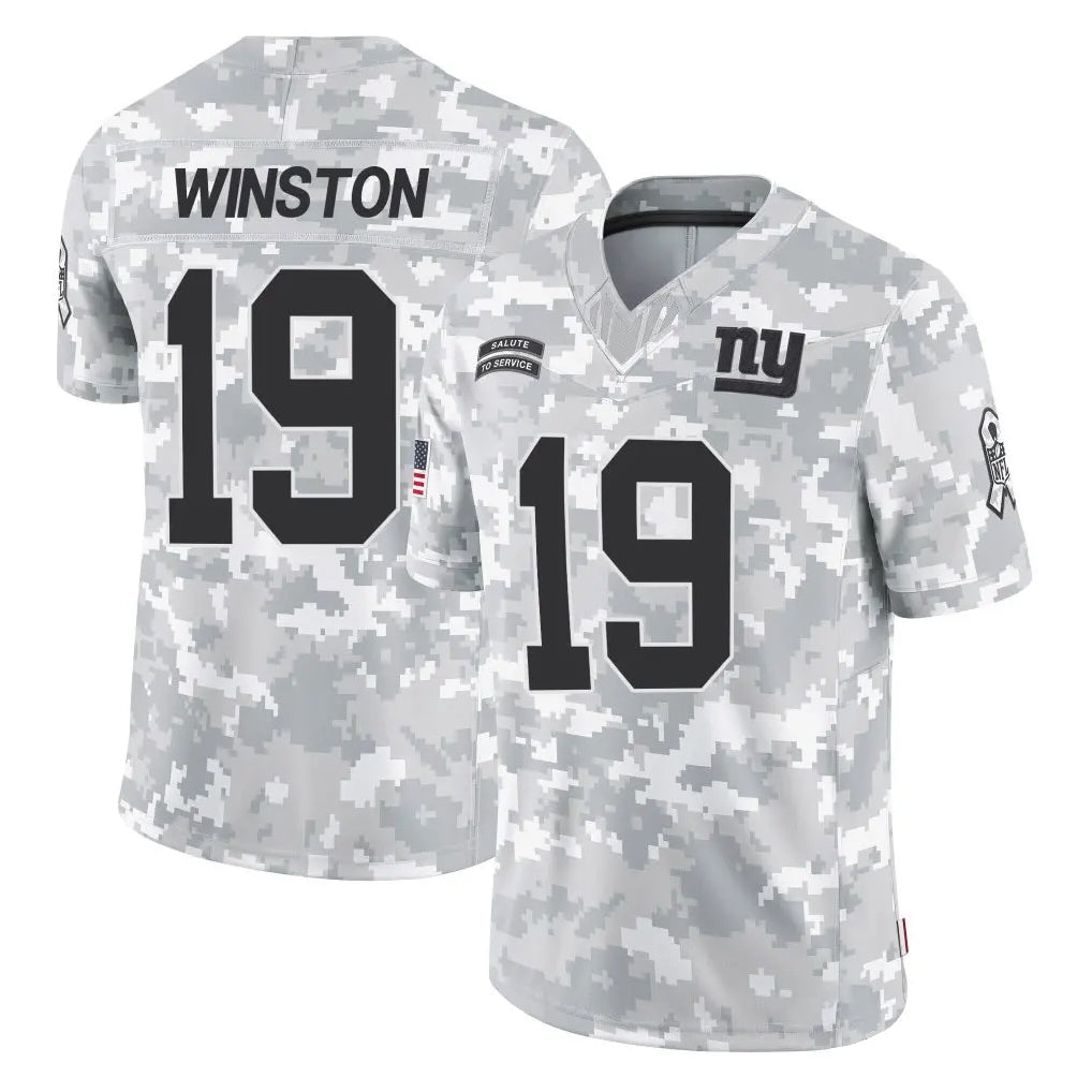 NY.Giants #19 Jameis Winston Player Arctic Camo Salute To Service Limited Game Edoa Stitched Jerseys