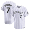 C.Rockies #7 Matt Holliday Player White Limited Home Edoa Stitched Jerseys