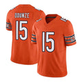C.Bears #15 Rome Odunze Player Orange Vapor F.U.S.E. Limited Home Game Edoa Stitched Jerseys