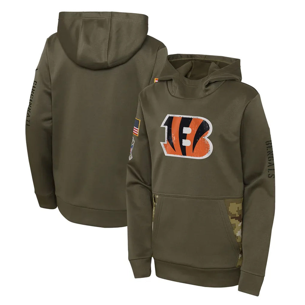C.Bengals ## Bengals Blank Player Olive Salute to Service Performance Pullover Hoodie Edoa Stitched Jerseys