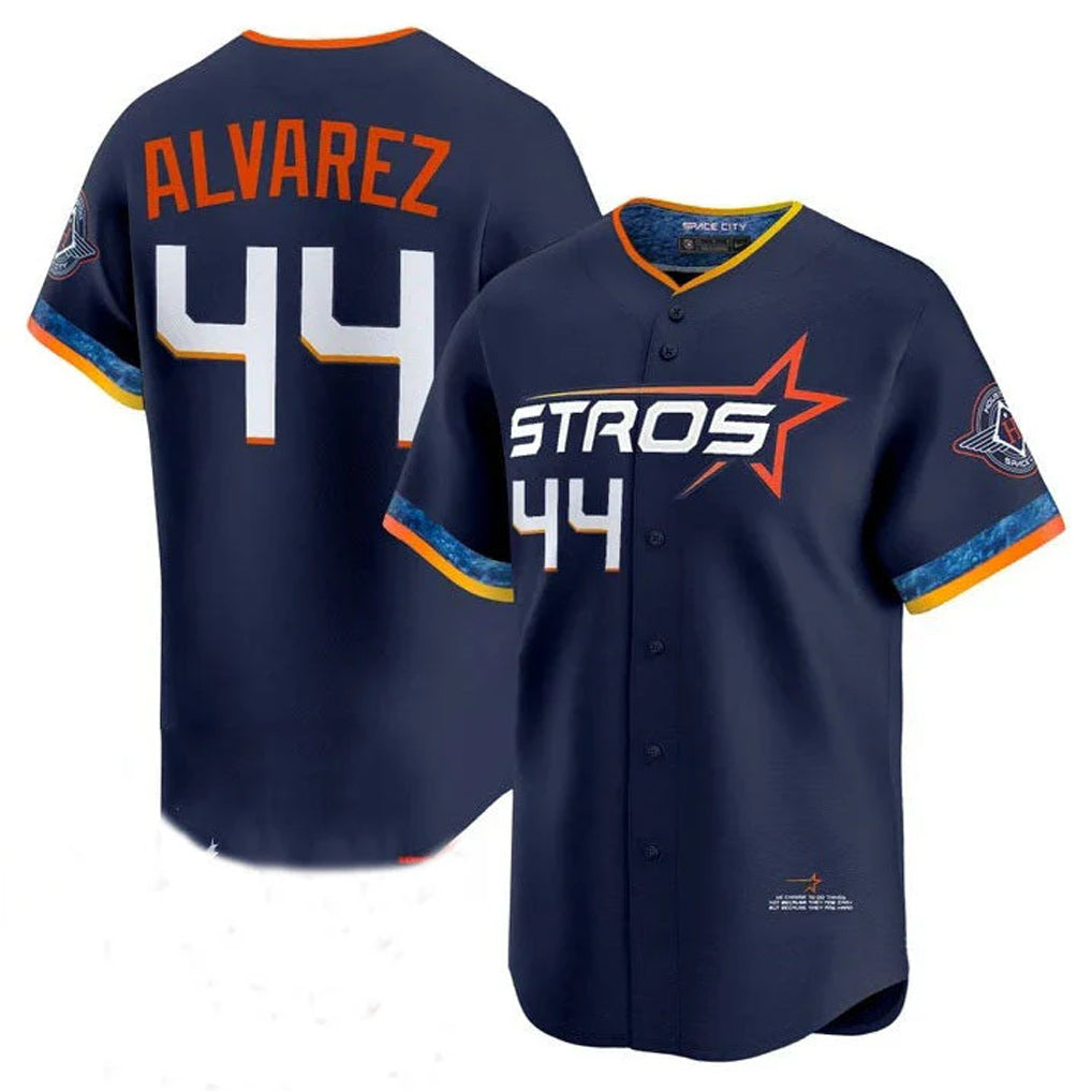 H.Astros #44 Yordan Alvarez Player Navy City Connect Limited Home Edoa Stitched Jerseys