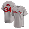 B.Red Sox #34 David Ortiz Player Gray Road Limited Home Game Edoa Stitched Jerseys