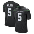 NY.Jets #5 Garrett Wilson Player Stealth Black Home Game Edoa Stitched Jerseys