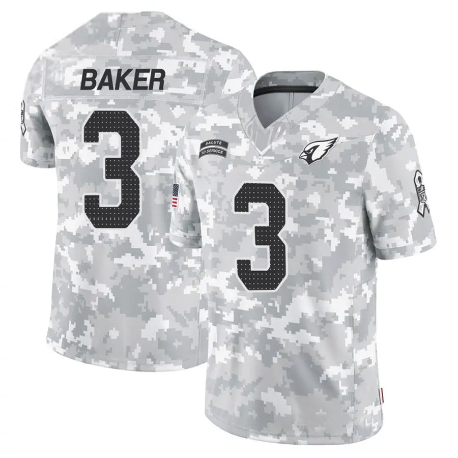 A.Cardinals #3 Budda Baker Player Camo Salute to Service Limited Edoa Stitched Jerseys