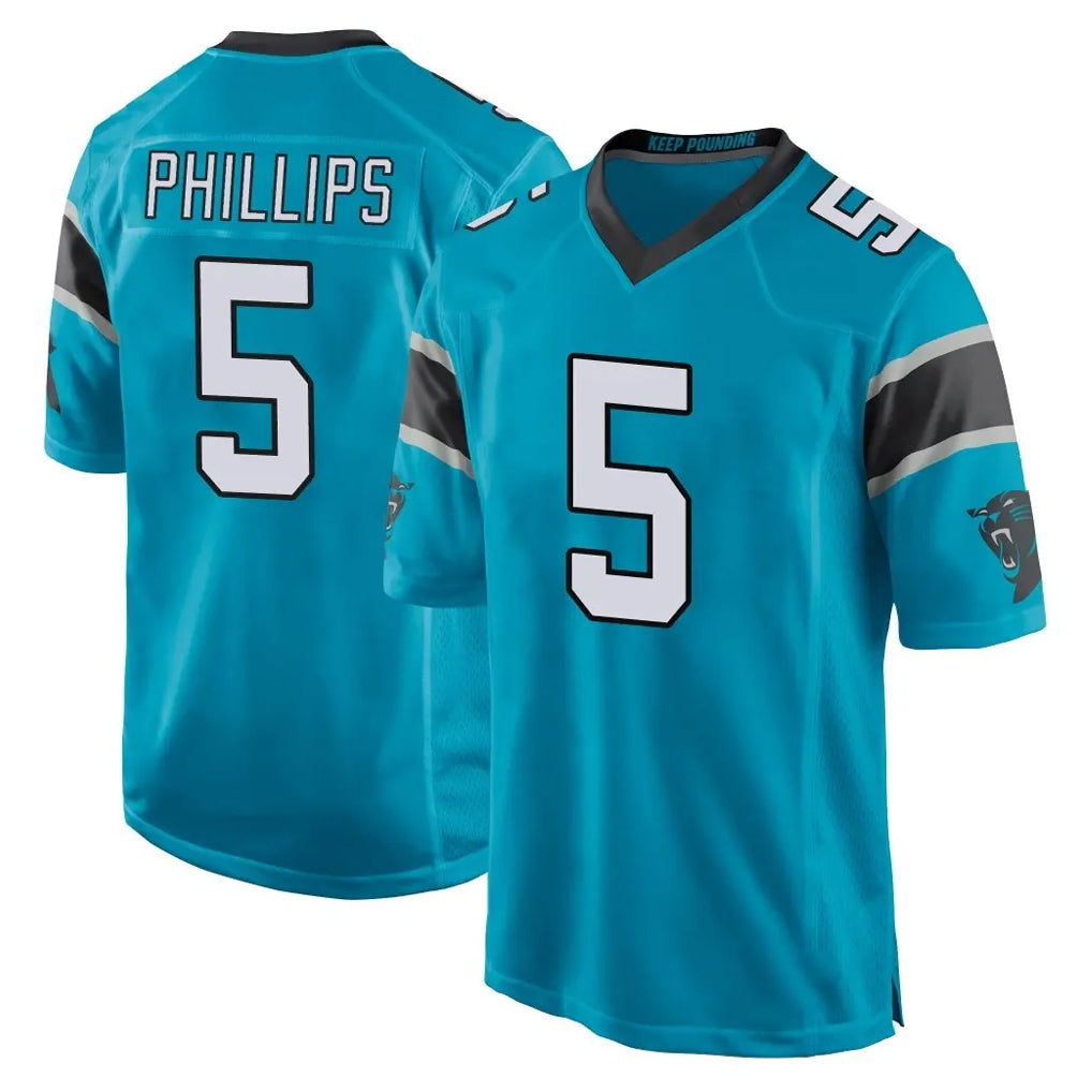 C.Panthers #5 Jaelan Phillips Player Blue Game Edoa Stitched Jerseys