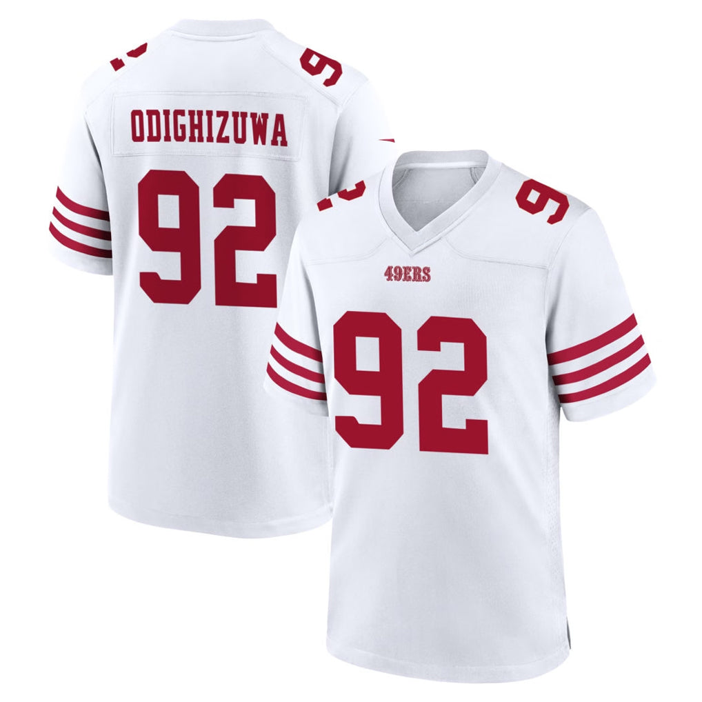SF.49ers #92 Osa Odighizuwa Player White Game Home Edoa Stitched Jerseys
