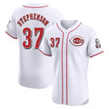 C.Reds #37 Tyler Stephenson Player White Limited Elite Home Edoa Stitched Jerseys
