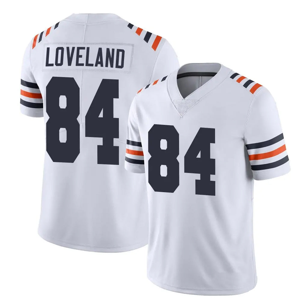 C.Bears #84 Colston Loveland Player White Classic Vapor Limited Home Game Edoa Stitched Jerseys
