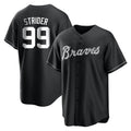A.Braves #99 Spencer Strider Player Black Home Game Edoa Stitched Jerseys