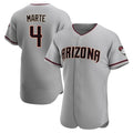 A.Diamondbacks #4 Ketel Marte Player Gray Road Limited Elite Home Game Edoa Stitched Jerseys