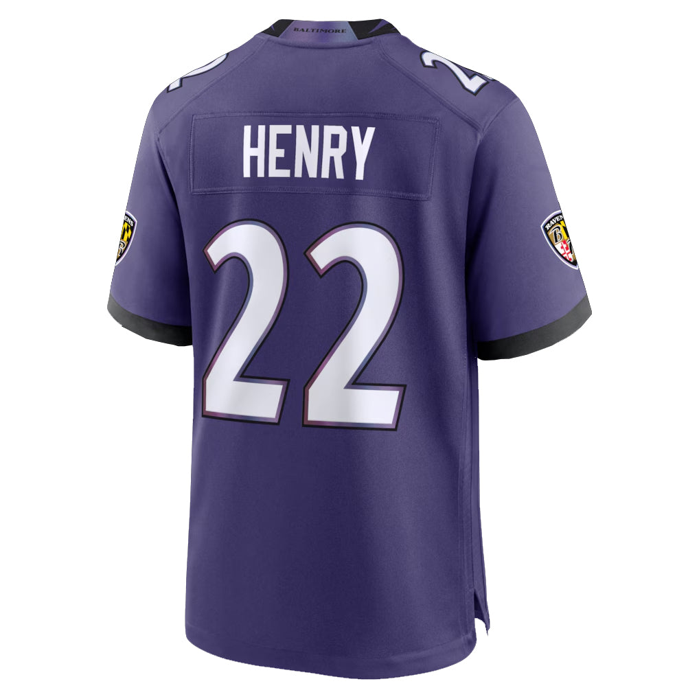 B.Ravens #22 Derrick Henry Player Purple Home Game Edoa Stitched Jerseys