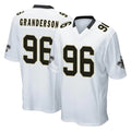 NO.Saints #96 Carl Granderson Player White Home Game Edoa Stitched Jerseys