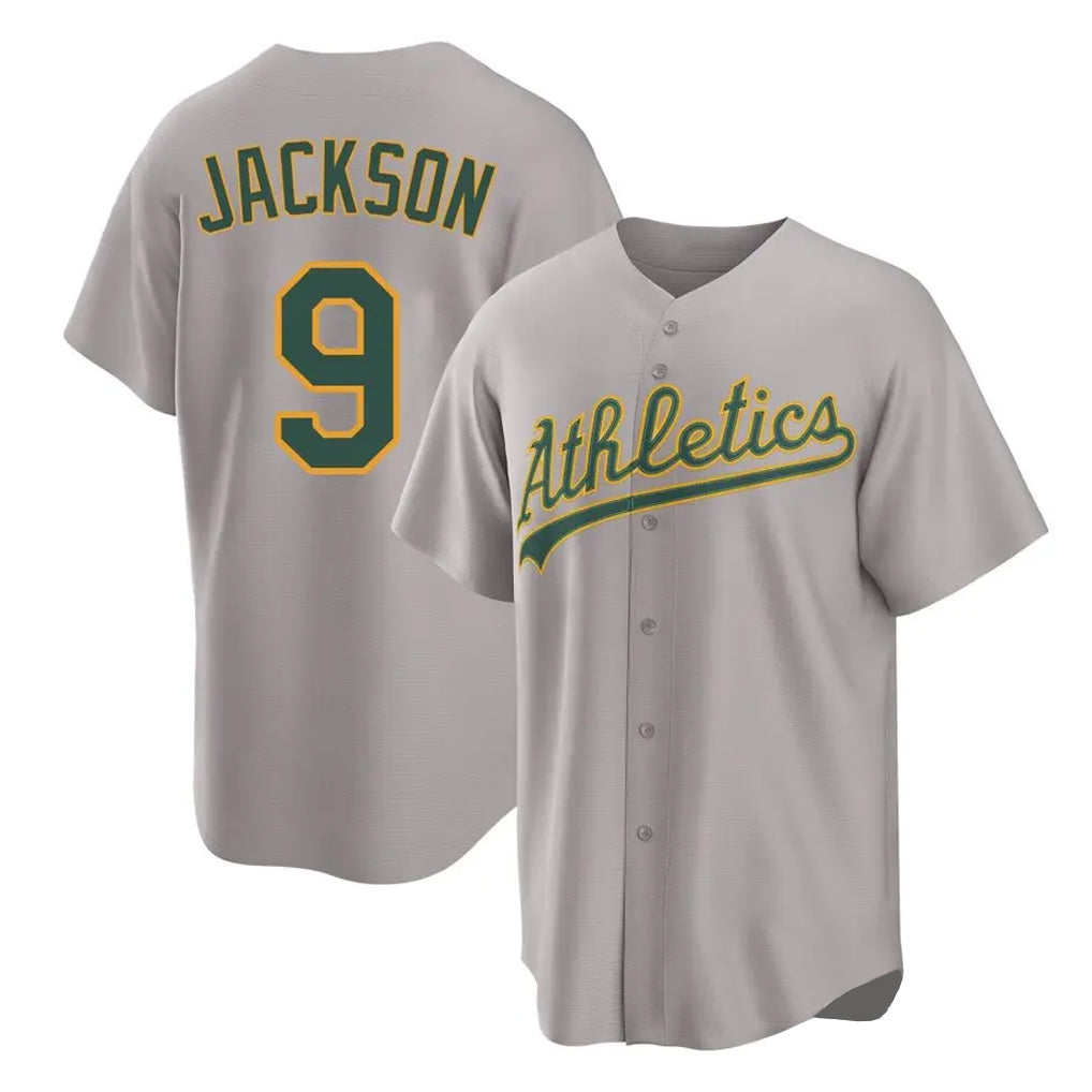 Athletics #9 Reggie Jackson Player Gray Home Game Edoa Stitched Jerseys