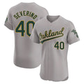Athletics #40 Luis Severino Player Gray Road Limited Elite Home Game Edoa Stitched Jerseys