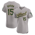 Athletics #15 Seth Brown Player Gray Road Limited Elite Home Game Edoa Stitched Jerseys