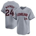 C.Guardians #24 Triston McKenzie Player Gray Road Limited Home Edoa Stitched Jerseys