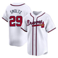 A.Braves #29 John Smoltz Player White Limited Home Game Edoa Stitched Jerseys