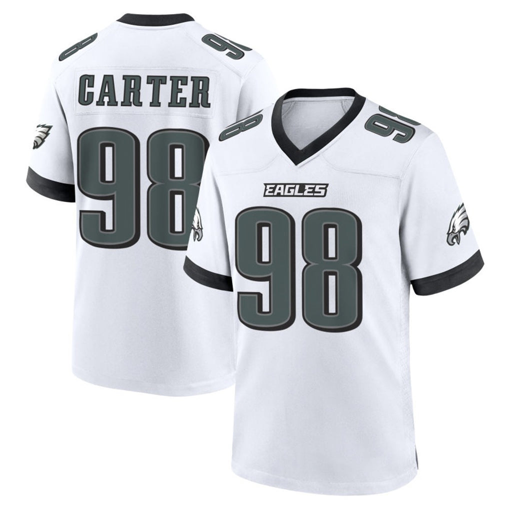 P.Eagles #98 Jalen Carter Player White Game Home Edoa Stitched Jerseys