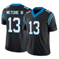 C.Panthers #13 John Metchie III Player Black Vapor F.U.S.E. Limited Home Game Edoa Stitched Jerseys