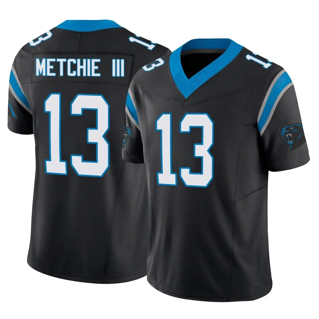 C.Panthers #13 John Metchie III Player Black Vapor F.U.S.E. Limited Home Game Edoa Stitched Jerseys