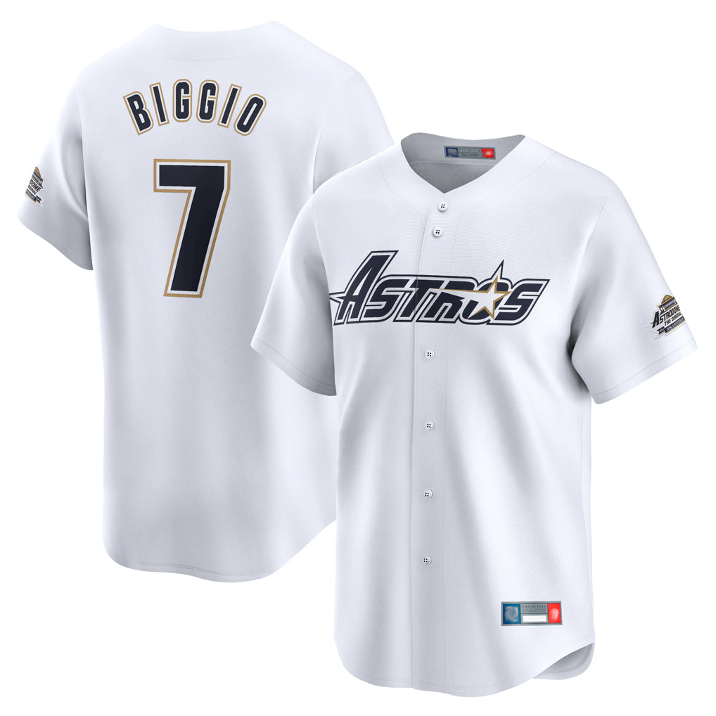 H.Astros #7 Craig Biggio Player White Throwback Cooperstown Collection Limited Edoa Stitched Jerseys