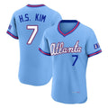 A.Braves #7 Ha-Seong Kim Player Powder Blue 2026 City Connect T-shirt Limited Elite Home Game Edoa Stitched Jerseys