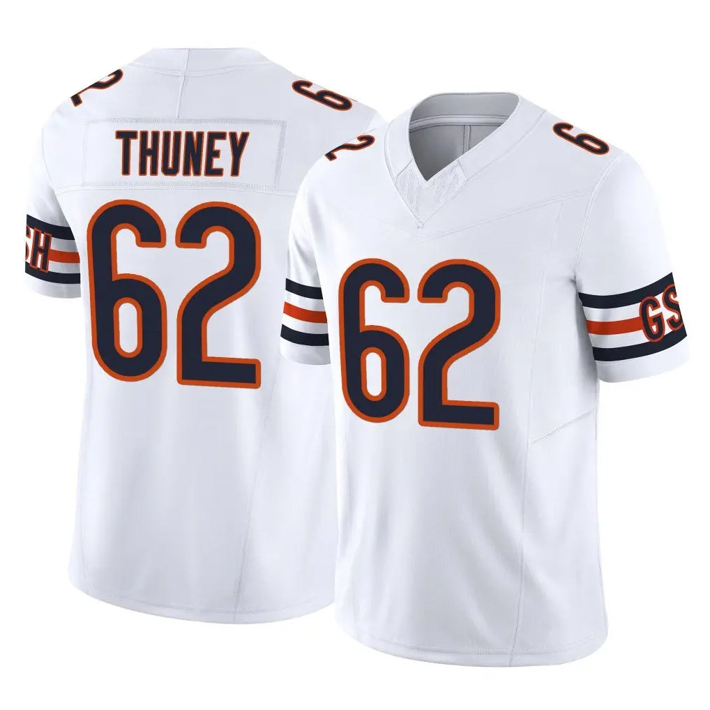 C.Bears #62 Joe Thuney Player White Vapor F.U.S.E. Limited Home Game Edoa Stitched Jerseys