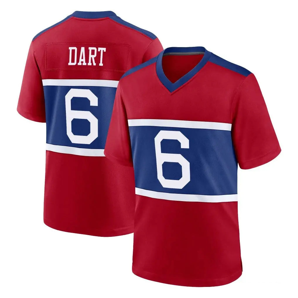 NY.Giants #6 Jaxson Dart Player Red Century Home Game Edoa Stitched Jerseys