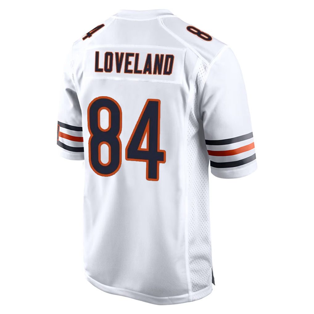 C.Bears #84 Colston Loveland Player White Home Game Edoa Stitched Jerseys