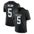 NY.Jets #5 Garrett Wilson Player Stealth Black Limited Vapor Home Game Edoa Stitched Jerseys