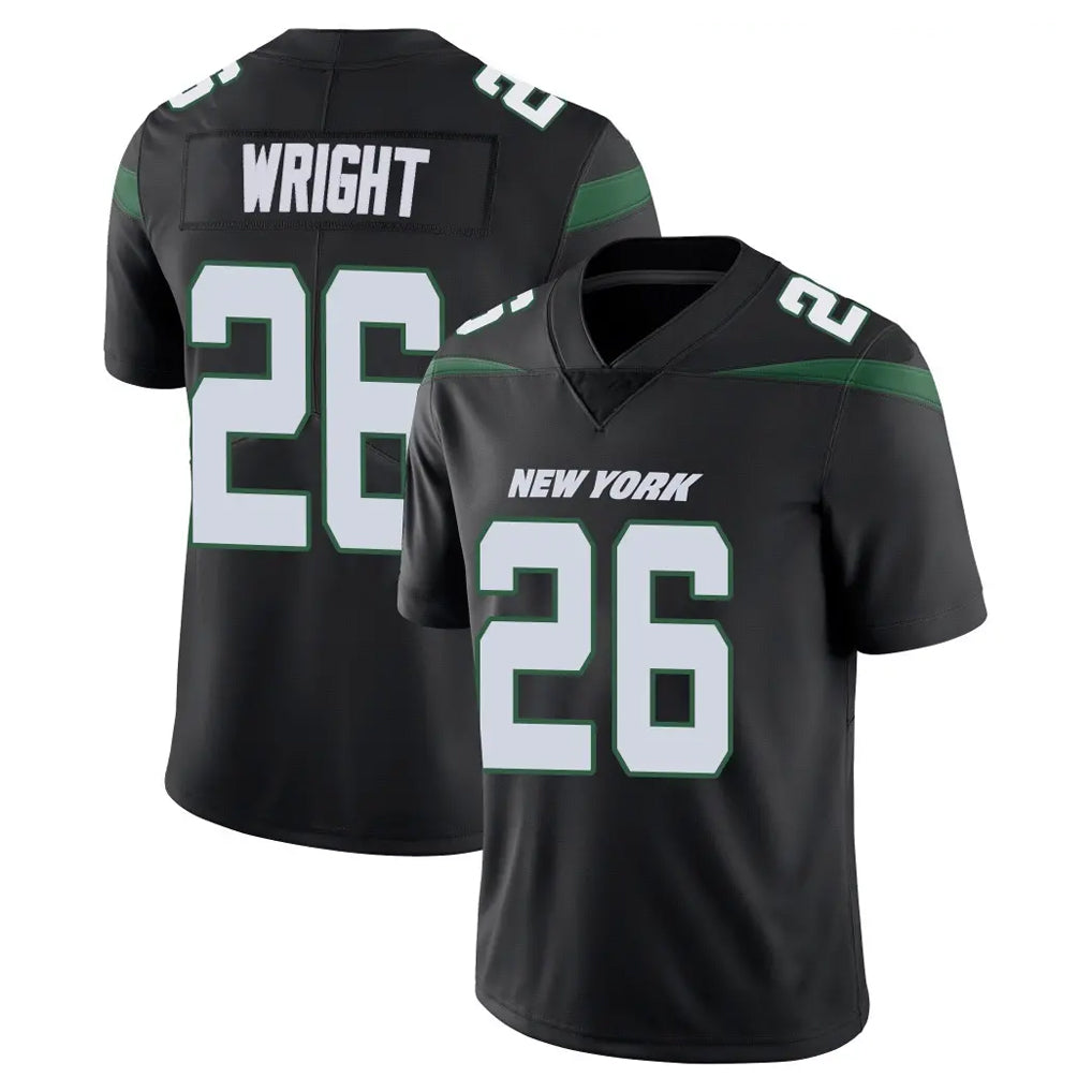 NY.Jets #26 Nahshon Wright Player Stealth Black Limited Vapor Home Game Edoa Stitched Jerseys