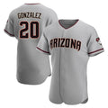 A.Diamondbacks #20 Luis Gonzalez Player Gray Road Limited Elite Home Game Edoa Stitched Jerseys