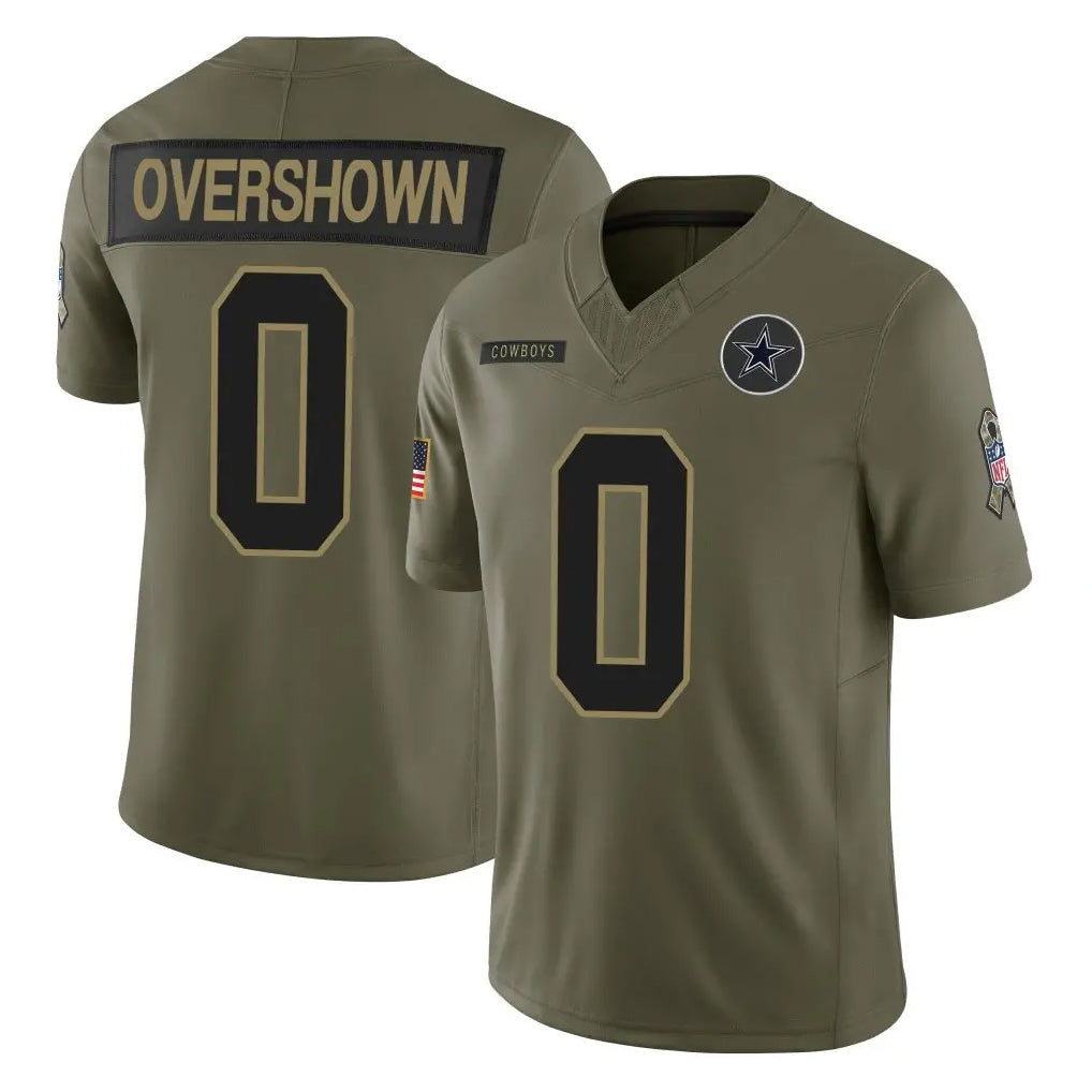 D.Cowboys #0 DeMarvion Overshown Player Olive 2025 Salute to Service Limited Home Game Edoa Stitched Jerseys