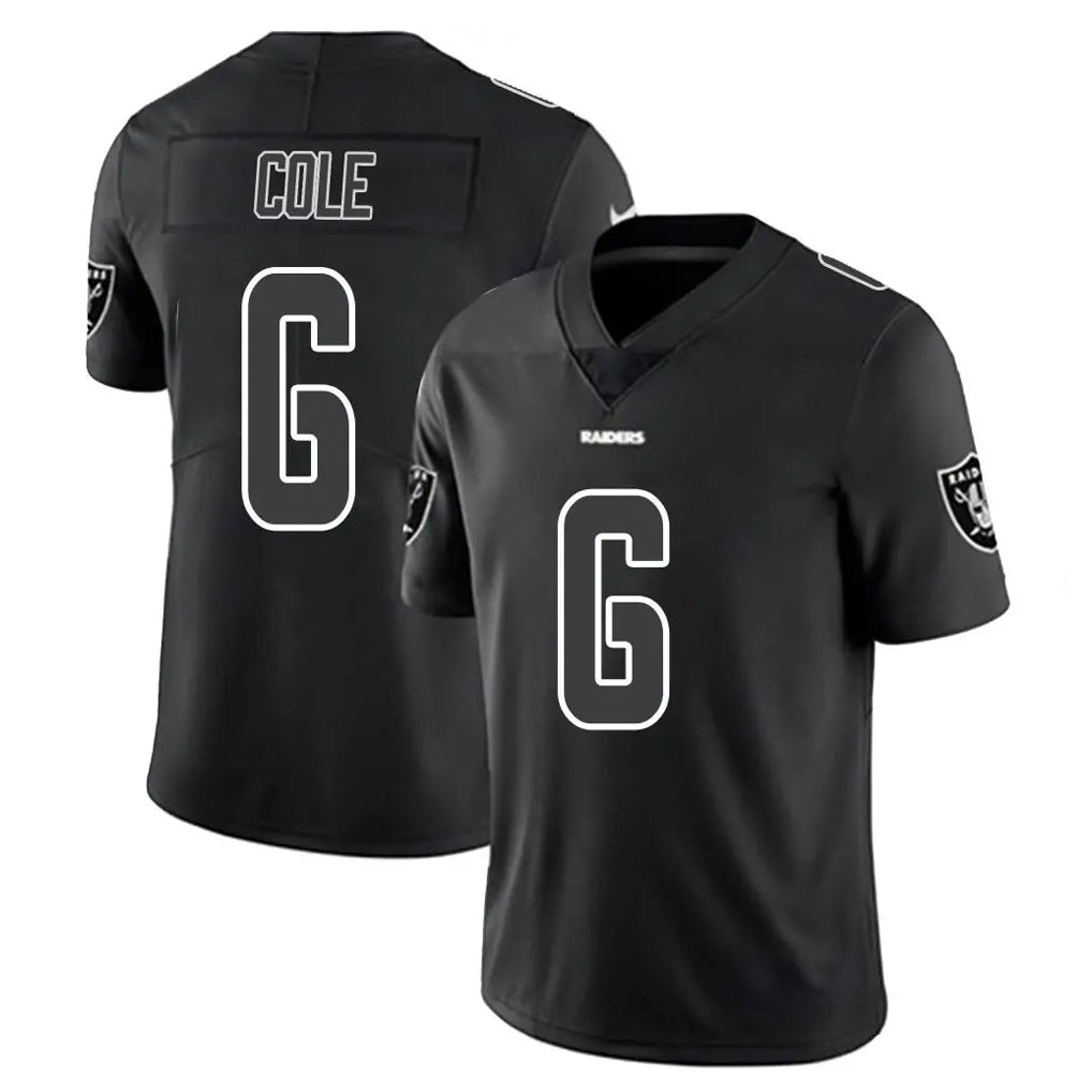 LV.Raiders #6 A.J. Cole Player Black Limited Black Impact Home Game Edoa Stitched Jerseys