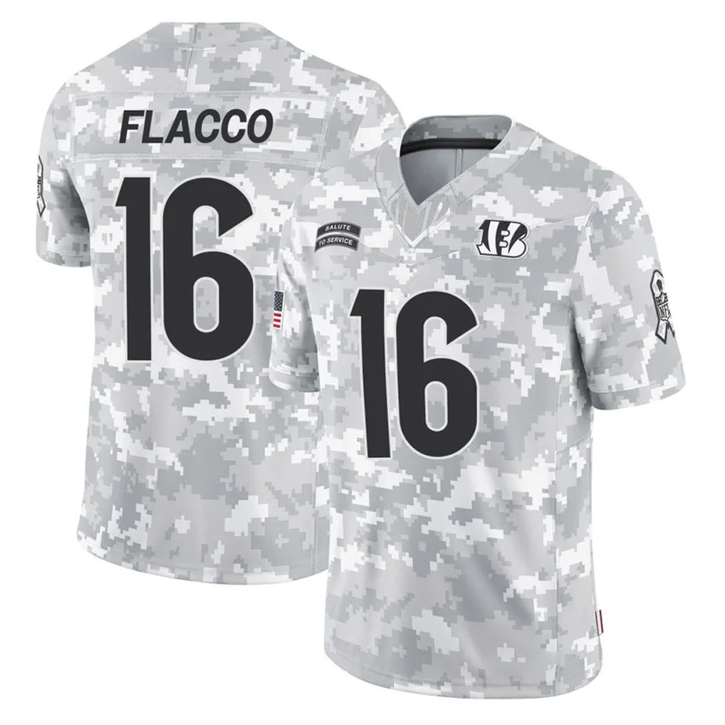 C.Bengals #16 Joe Flacco Player Arctic Camo Salute to Service Limited Edoa Stitched Jerseys