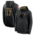 C.Panthers #17 Xavier Legette Player Black Salute to Service Pullover Hoodies Limited Game Edoa Stitched Jerseys