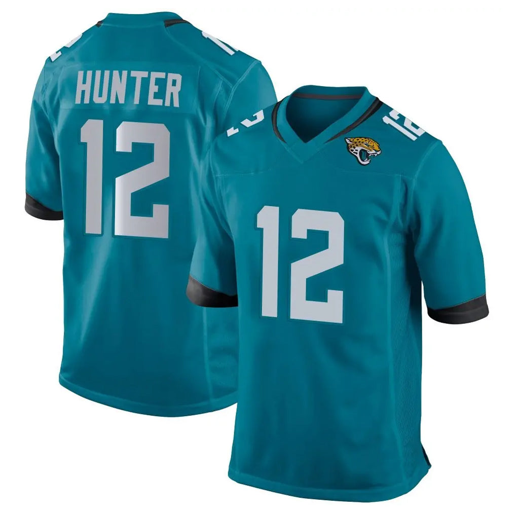J.Jaguars #12 Travis Hunter Player Teal Home Game Edoa Stitched Jerseys
