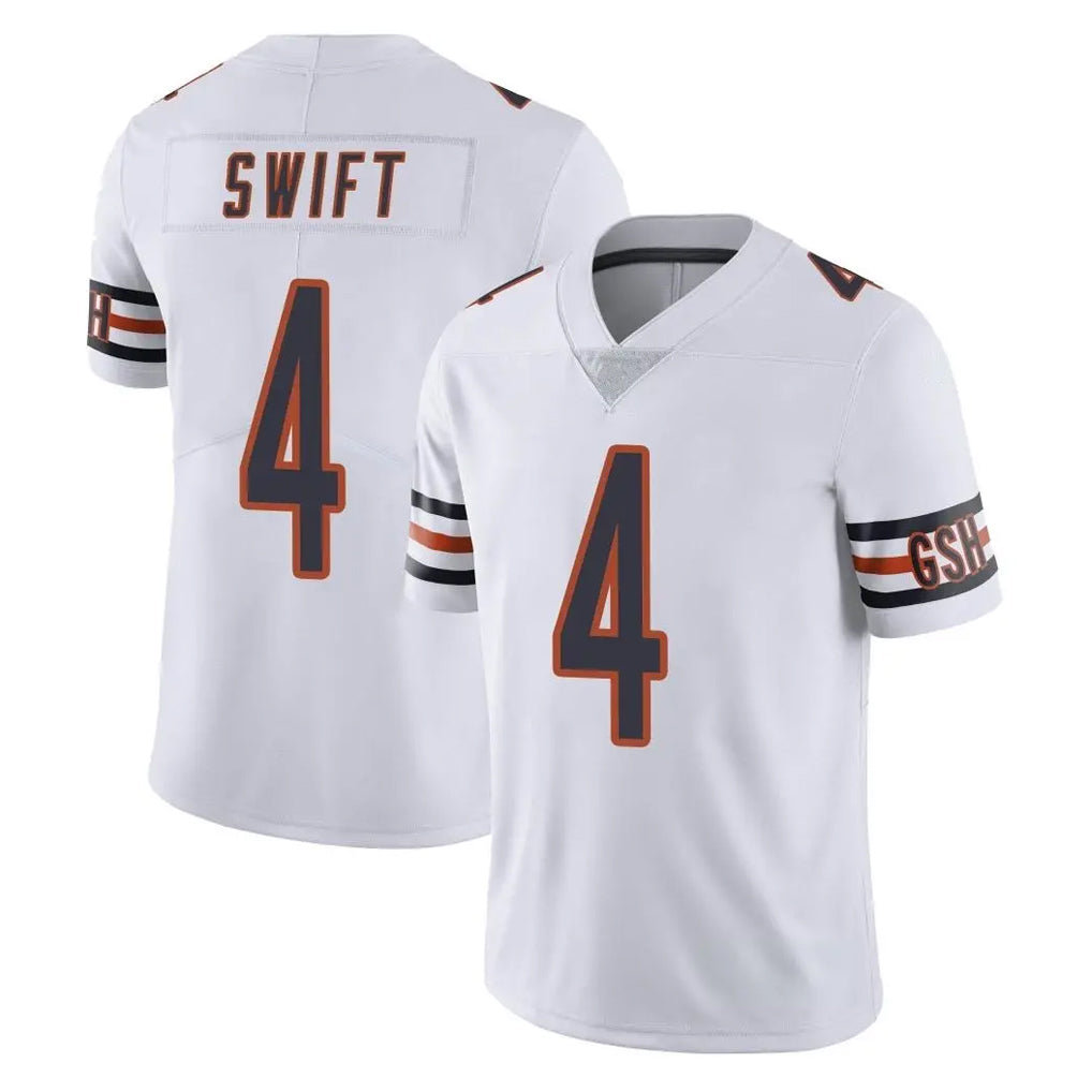 C.Bears #4 D'Andre Swift Player White Vapor Untouchable Limited Home Game Edoa Stitched Jerseys